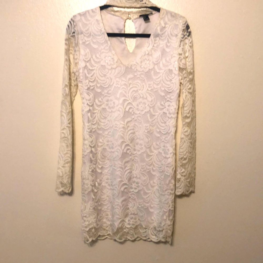 Long sleeve Lacey off white dress